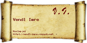 Vendl Imre névjegykártya